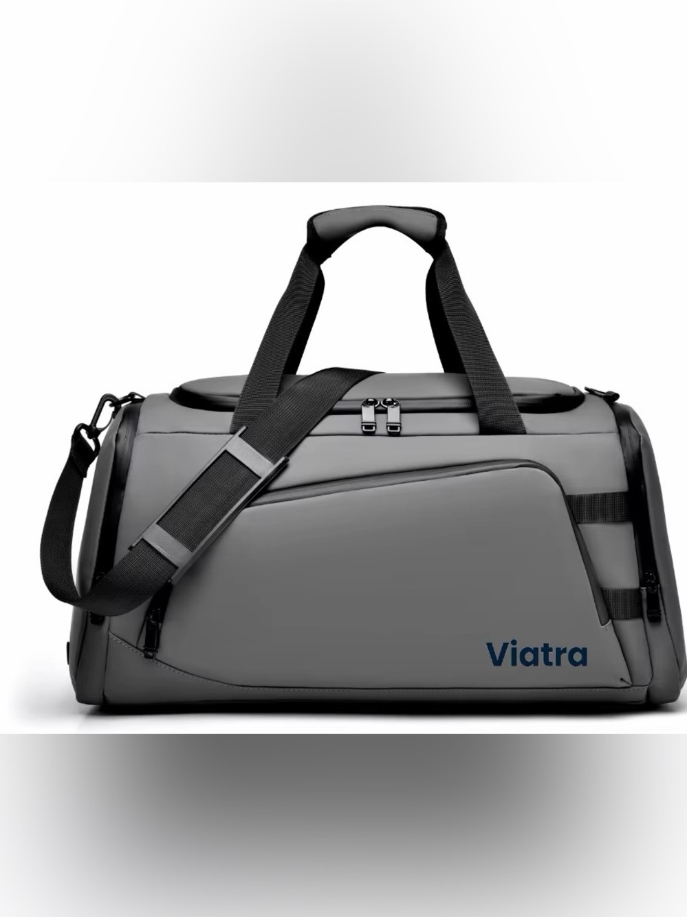 Vitra Gray Gym Bag with Adjustable Shoulder Strap and shoe compartment